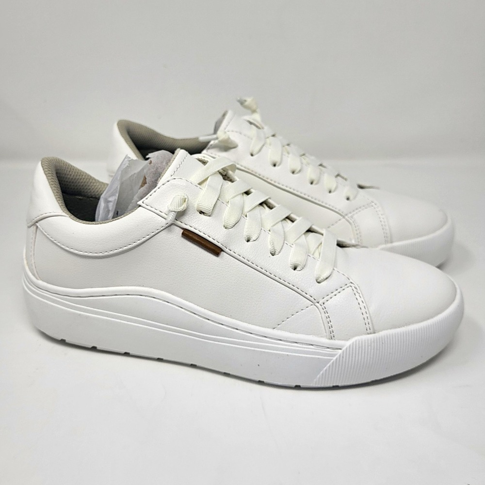 Dr. Scholl's women leather Sz 8 Time Off Go White Low Top Odor Control Sneakers